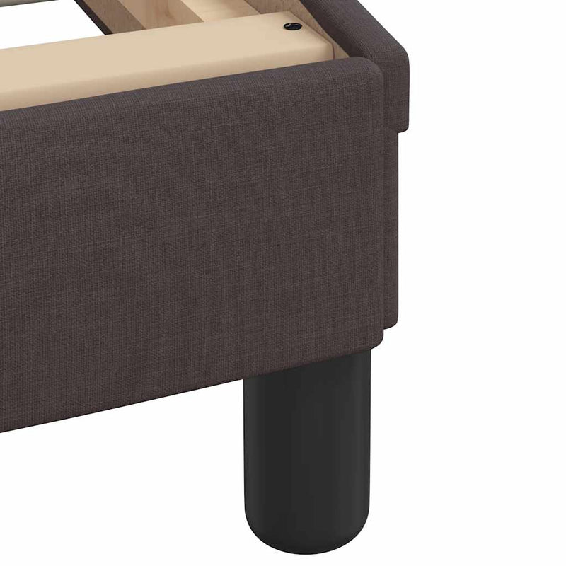 vidaXL sötétbarna szövet ágykeret LED-ekkel matrac nélkül 90x200 cm