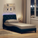 vidaXL ágykeret LED-ekkel matrac nélkül 90x200 cm kék szövet