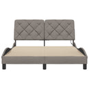 vidaXL tópszínű szövet ágykeret LED-ekkel matrac nélkül 120x200 cm