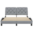 vidaXL világosszürke szövet ágykeret LED-ekkel matrac nélkül 140x190cm