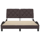 vidaXL sötétbarna szövet ágykeret LED-ekkel matrac nélkül 140 x 190 cm