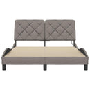 vidaXL tópszínű szövet ágykeret LED-ekkel matrac nélkül 140 x 190 cm