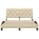 vidaXL krémszínű szövet ágykeret LED-ekkel matrac nélkül 140 x 190 cm