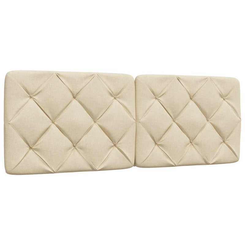 vidaXL krémszínű szövet ágykeret LED-ekkel matrac nélkül 140 x 190 cm