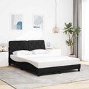 vidaXL fekete szövet ágykeret LED-es matrac nélkül 140x200 cm