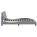 vidaXL világosszürke szövet ágykeret LED-es matrac nélkül 160 x 200 cm