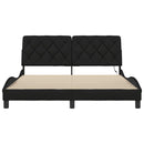 vidaXL fekete szövet ágykeret LED-es matrac nélkül 160 x 200 cm