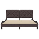 vidaXL sötétbarna szövet ágykeret LED-es matrac nélkül 160 x 200 cm