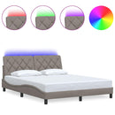 vidaXL tópszínű szövet ágykeret LED-ekkel matrac nélkül 160 x 200 cm
