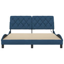 vidaXL kék szövet ágykeret LED-ekkel matrac nélkül 160 x 200 cm