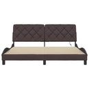 vidaXL sötétbarna szövet ágykeret LED-es matrac nélkül 180 x 200 cm
