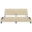 vidaXL krémszínű szövet ágykeret LED-ekkel matrac nélkül 180 x 200 cm