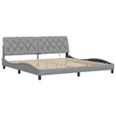 vidaXL világosszürke szövet ágykeret LED-es matrac nélkül 200 x 200 cm