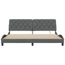 vidaXL sötétszürke szövet ágykeret LED-es matrac nélkül 200 x 200 cm