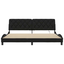 vidaXL fekete szövet ágykeret LED-es matrac nélkül 200 x 200 cm