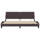 vidaXL sötétbarna szövet ágykeret LED-ekkel matrac nélkül 200 x 200 cm