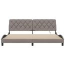 vidaXL tópszínű szövet ágykeret LED-ekkel matrac nélkül 200 x 200 cm