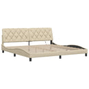 vidaXL krémszínű szövet ágykeret LED-ekkel matrac nélkül 200 x 200 cm