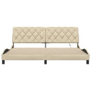 vidaXL krémszínű szövet ágykeret LED-ekkel matrac nélkül 200 x 200 cm