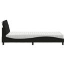 vidaXL fekete szövet ágy matraccal 80x200 cm