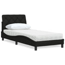 vidaXL fekete szövet ágy matraccal 90x190 cm