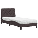 vidaXL ágy matraccal Sötétbarna 90x190 cm szövet
