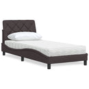 vidaXL ágy matraccal Sötétbarna 90x190 cm szövet