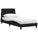 vidaXL fekete szövet ágy matraccal 90x200 cm