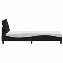 vidaXL fekete szövet ágy matraccal 90x200 cm