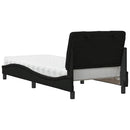 vidaXL fekete szövet ágy matraccal 90x200 cm