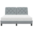 vidaXL világosszürke szövet ágy matraccal 140x190 cm