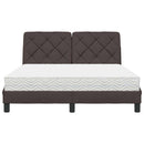 vidaXL sötétbarna szövet ágy matraccal 140x190 cm