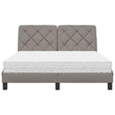 vidaXL tópszínű szövet ágy matraccal 140x190 cm