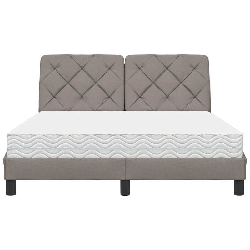 vidaXL tópszínű szövet ágy matraccal 140x190 cm