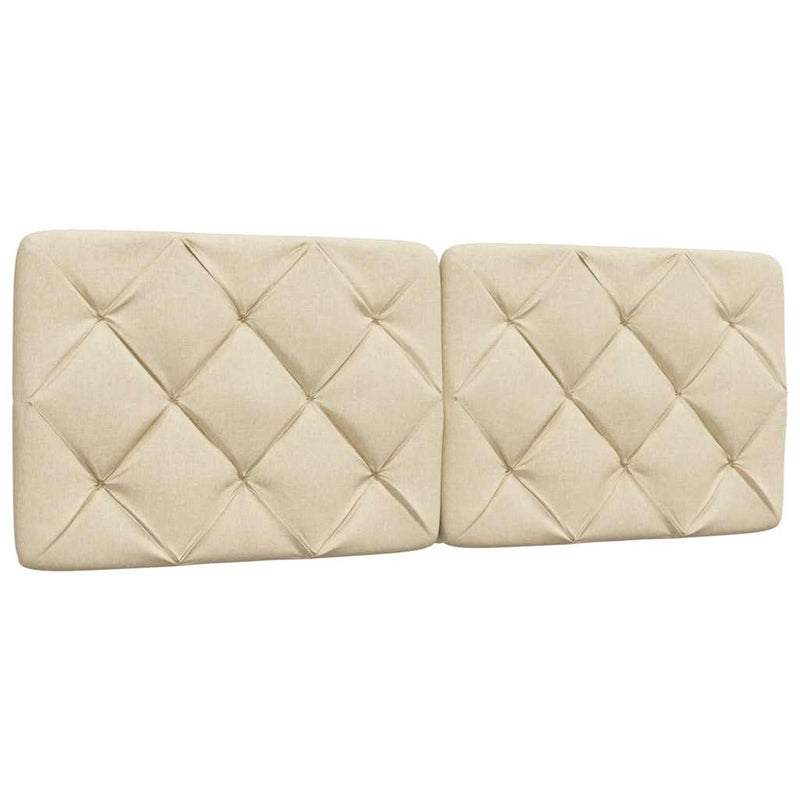 vidaXL krém szövet ágy matraccal 140x190 cm