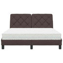 vidaXL ágy matraccal Sötétbarna 140x200 cm szövet