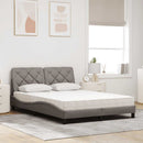 vidaXL ágy matraccal Taupe 140x200 cm szövet