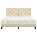 vidaXL ágy matraccal krém 140x200 cm szövet