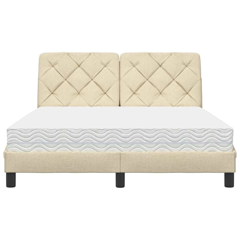 vidaXL ágy matraccal krém 140x200 cm szövet