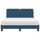 vidaXL ágy matraccal kék 140x200 cm szövet