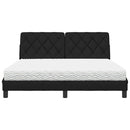 vidaXL Ágy matraccal Fekete 160x200 cm szövet