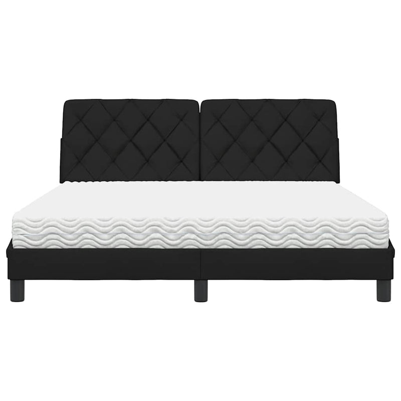 vidaXL Ágy matraccal Fekete 160x200 cm szövet