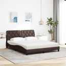 vidaXL ágy matraccal Sötétbarna 160x200 cm szövet
