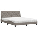 vidaXL ágy matraccal Taupe 160x200 cm szövet