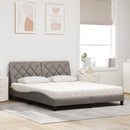 vidaXL ágy matraccal Taupe 160x200 cm szövet