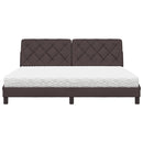 vidaXL sötétbarna szövet ágy matraccal 180x200 cm