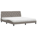 vidaXL ágy matraccal Taupe 180x200 cm szövet