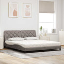 vidaXL ágy matraccal Taupe 180x200 cm szövet