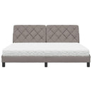 vidaXL ágy matraccal Taupe 180x200 cm szövet