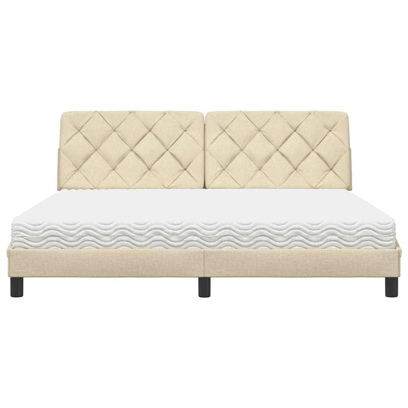 vidaXL ágy matraccal krém 180x200 cm szövet